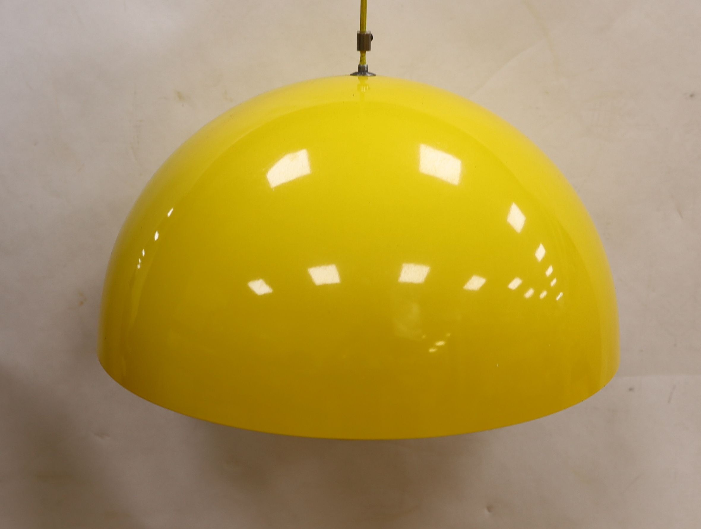 Mid century design, a Danish Verner Panton 'Flower Pot' ceiling shade